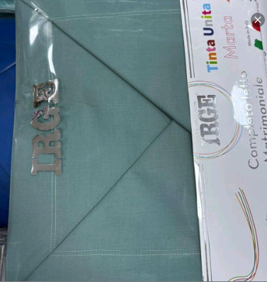 IRGE Completo Letto Matrimoniale Modello Marta Tinta Unita 100% Cotone