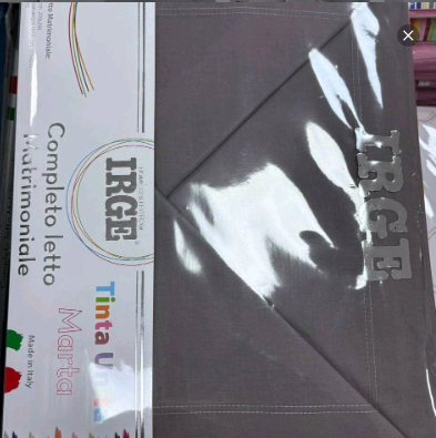 IRGE Completo Letto Matrimoniale Modello Marta Tinta Unita 100% Cotone