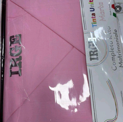 IRGE Completo Letto Matrimoniale Modello Marta Tinta Unita 100% Cotone