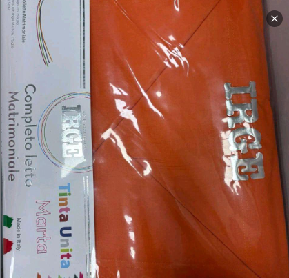 IRGE Completo Letto Matrimoniale Modello Marta Tinta Unita 100% Cotone